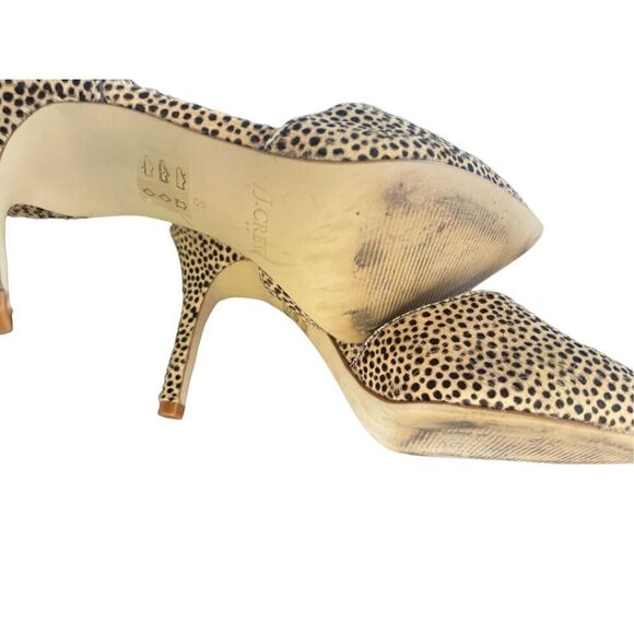 JCrew Calf Hair Leopard Print Kitten Heels Pumps Size 8 High Heels - Picture 6 of 13